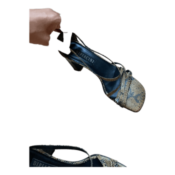Snake print heeled sandals