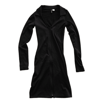 Musta Divided ribbimekko vetoketjulla