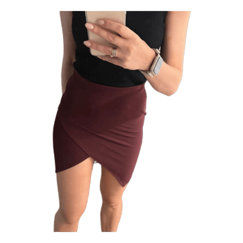 Bershka burgundy mini skirt