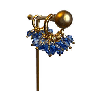 Siniset kristallirypäs-korvakorut