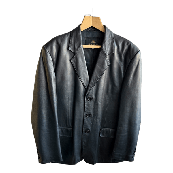 Real leather blazer