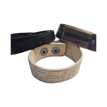 3kpl Diesel nahkaisia rannekoruja