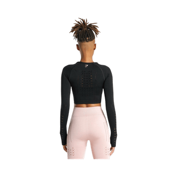 Cropped long sleeve top