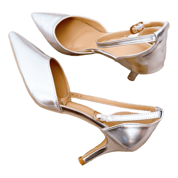 Silver pointed heels