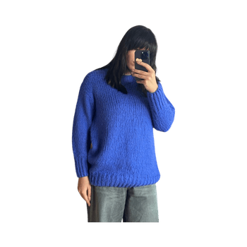 Blue chunky knit sweater