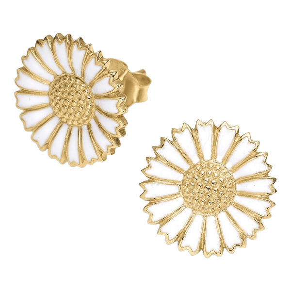 Guld marguerit øreringe