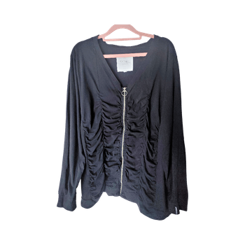 Musta rypytetty takki