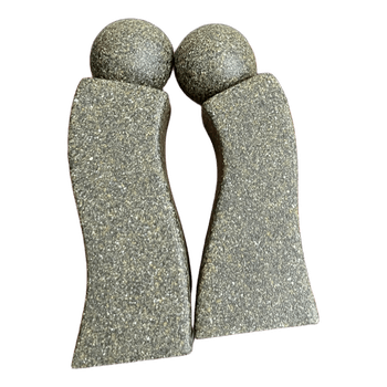 Abstract stone couple figures for salt and pepper shakers