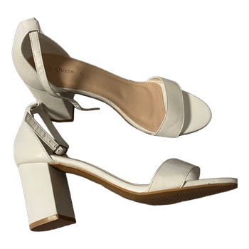 White block heel sandals