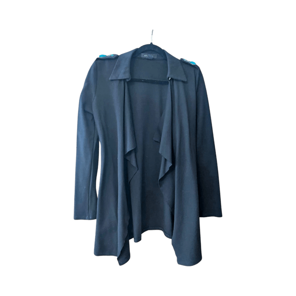Amisu black draped cardigan