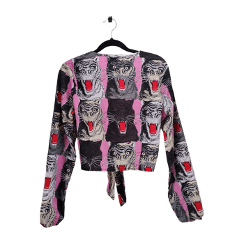 Cropped animal print top