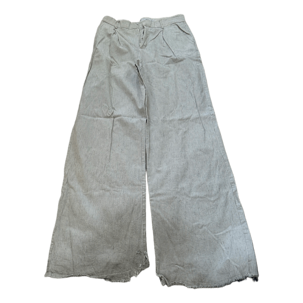 Stribede wide-leg bukser mango
