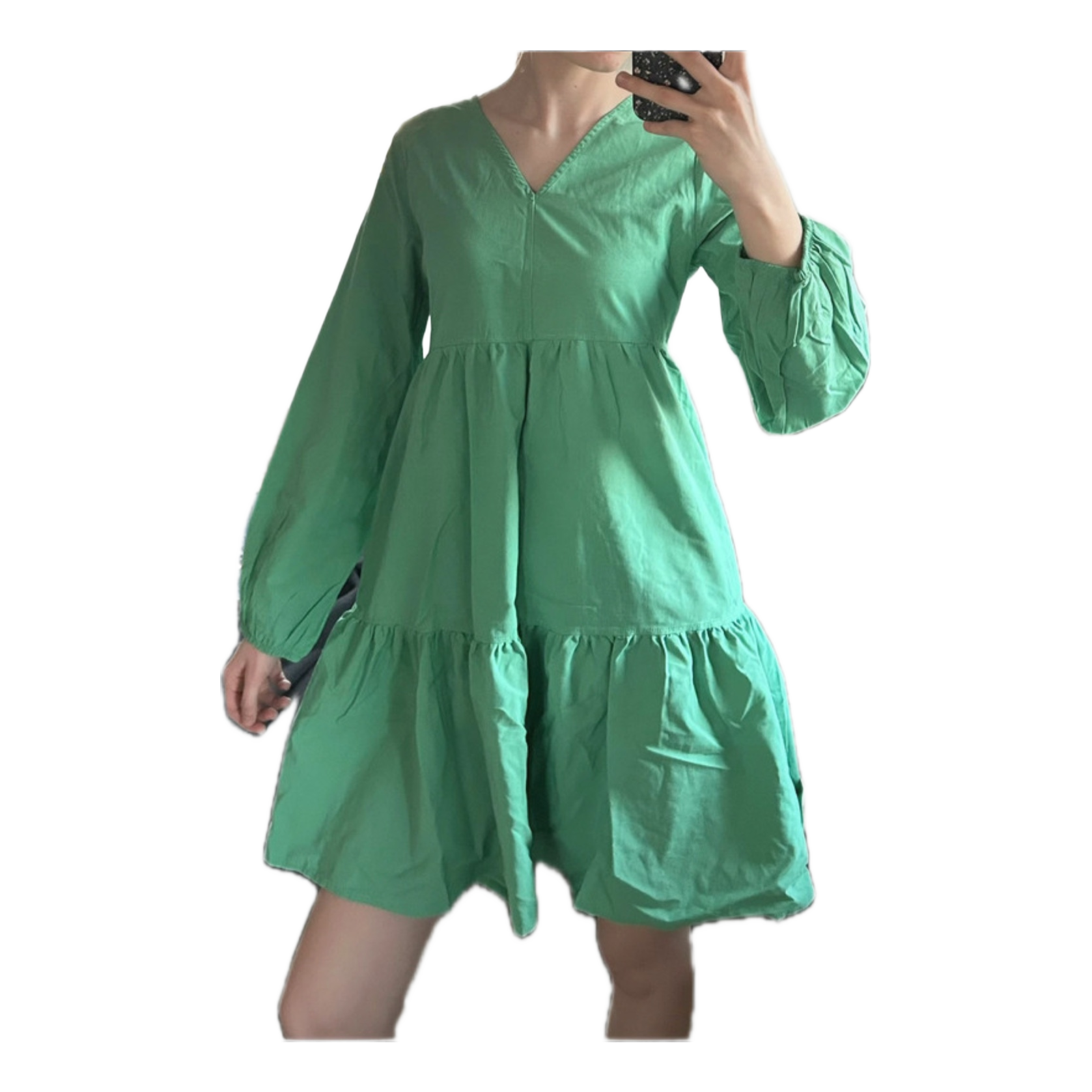 Green tiered dress