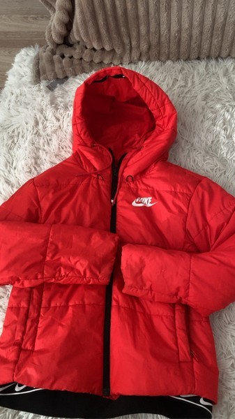 Red nike puffer jacket