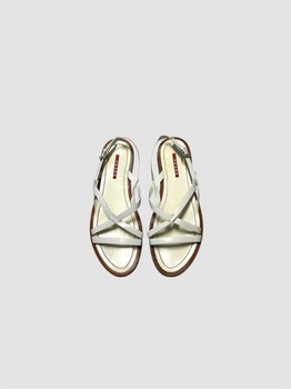 White Prada leather sandals