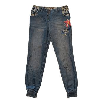 Desigual embroidered denim trousers