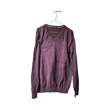 Violetti v-pääntie neule