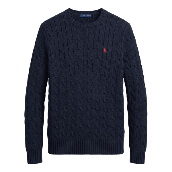 Sininen Ralph Lauren palmikkoneule