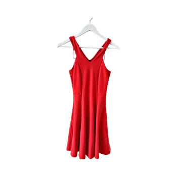 Zara: Red sleeveless v-neck dress