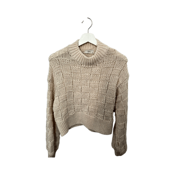 Beige knitted pullover sweater