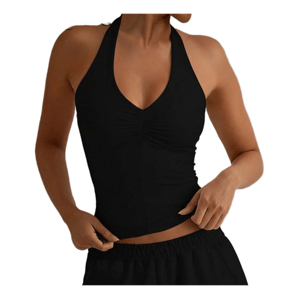 Halter neck top - sort