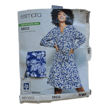 Blue floral viscose dress