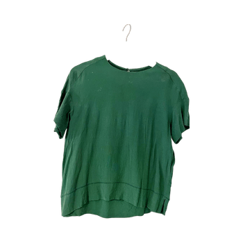 Green short-sleeve viscose blouse