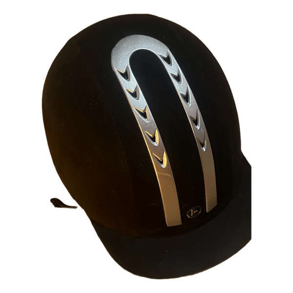 Black equestrian helmet