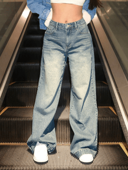 High waist wide leg jeans