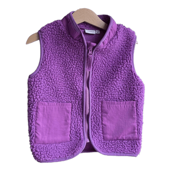 Purple teddy fleece vest