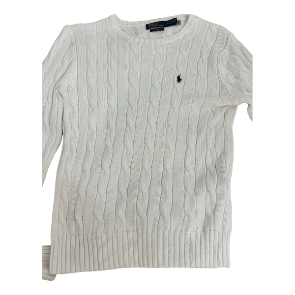 Hvid kabelstrikket Ralph Lauren trøje