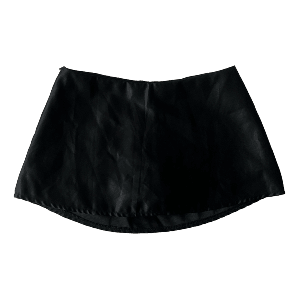 Black satin skort