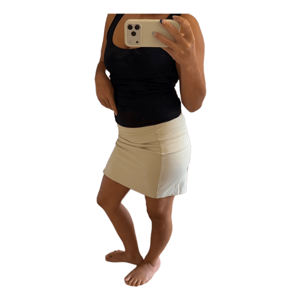Beige mininederdel