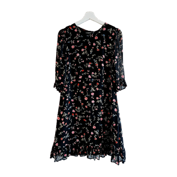 Ganni floral chiffon viscose dress 