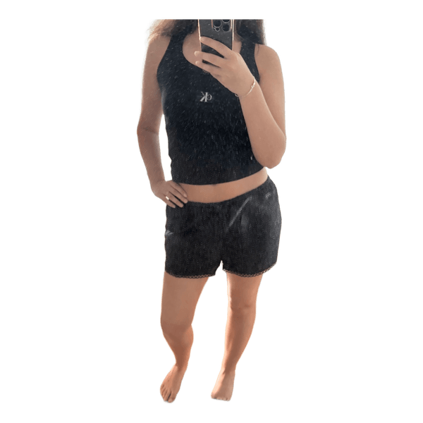 Black cotton shorts