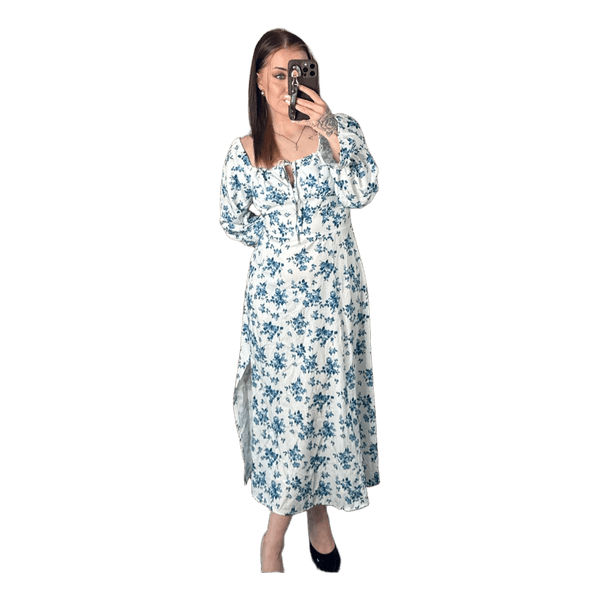 Blue floral midi dress