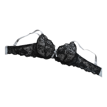 Black and white lace bra