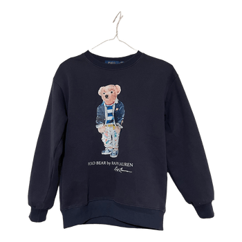 Tummansininen Polo Bear collegepaita