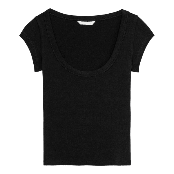 Sort kortærmet t-shirt