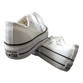 White Converse platform sneakers