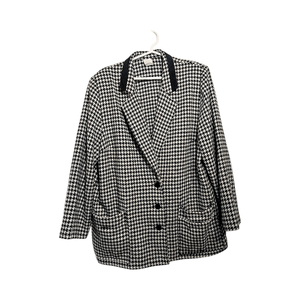 Wool houndstooth blazer