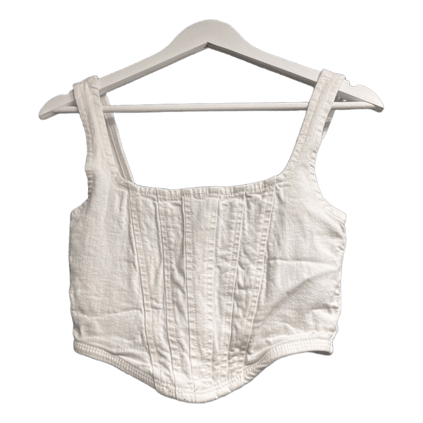 White cotton crop top