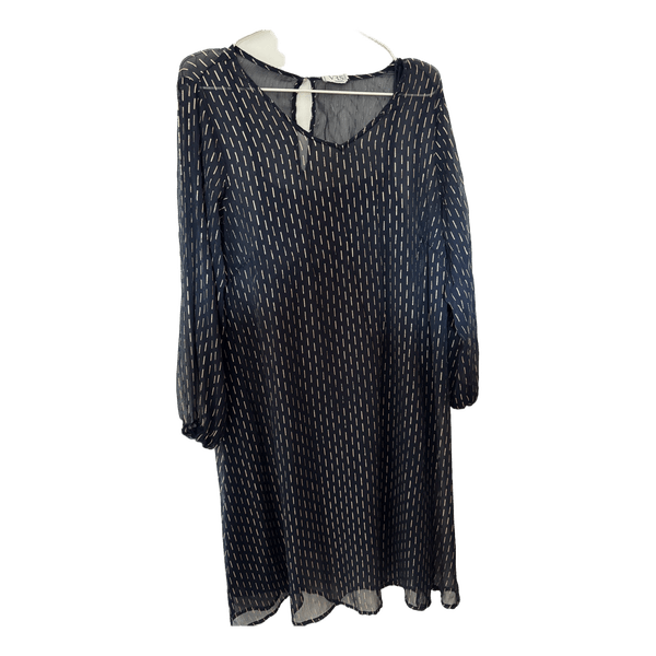 VRS sort kjole med guldstriber