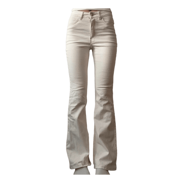 Cream flared jeans