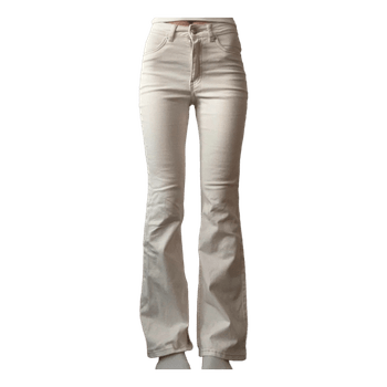 Cream flared jeans