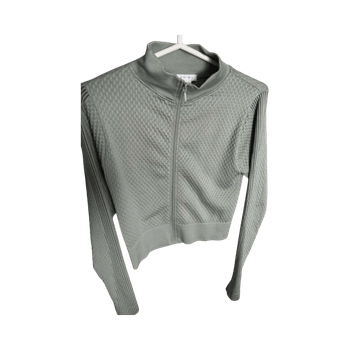 Vihertävä vetoketjullinen crop pusero