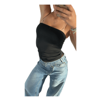 Black strapless top