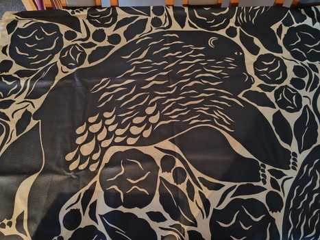Grey linen akryylipinnoitettu fabric