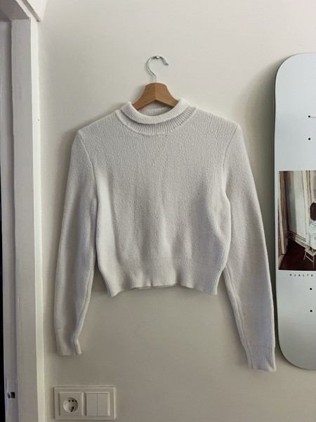 White knit sweater