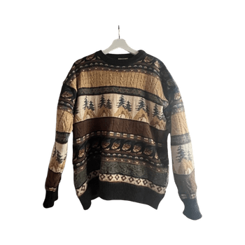 Patterned knit sweater